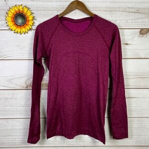 Lululemon Swiftly Tech Long Sleeve Magenta Purple Heathered Shirt 8 Top